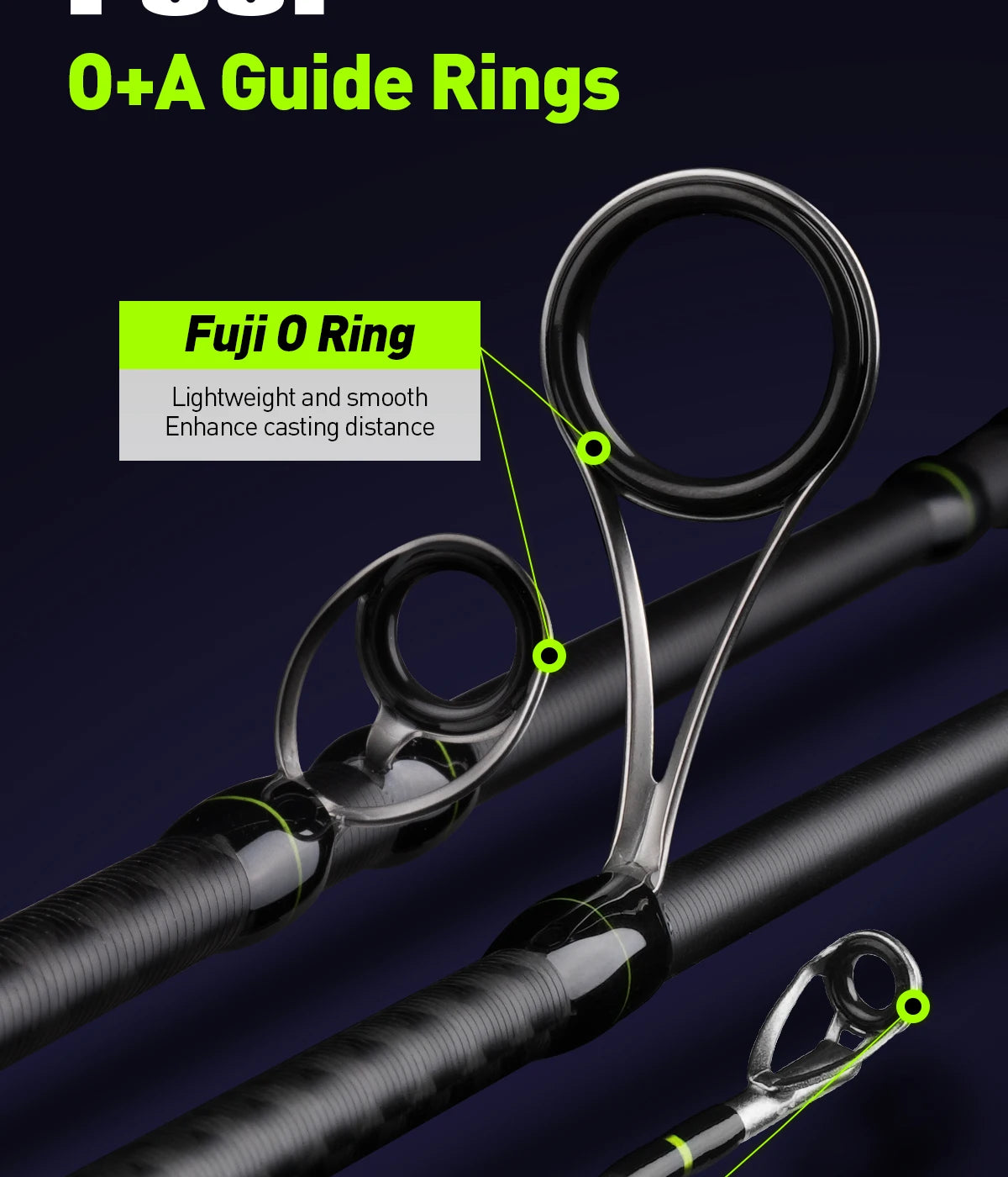 HANDING M1 Bass Fishing Rod with Fuji Guide Rings
