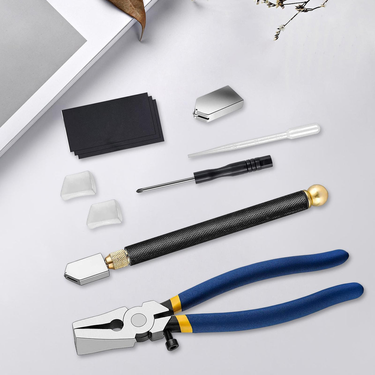 Glass Cutting Tool Kit with Running Pliers