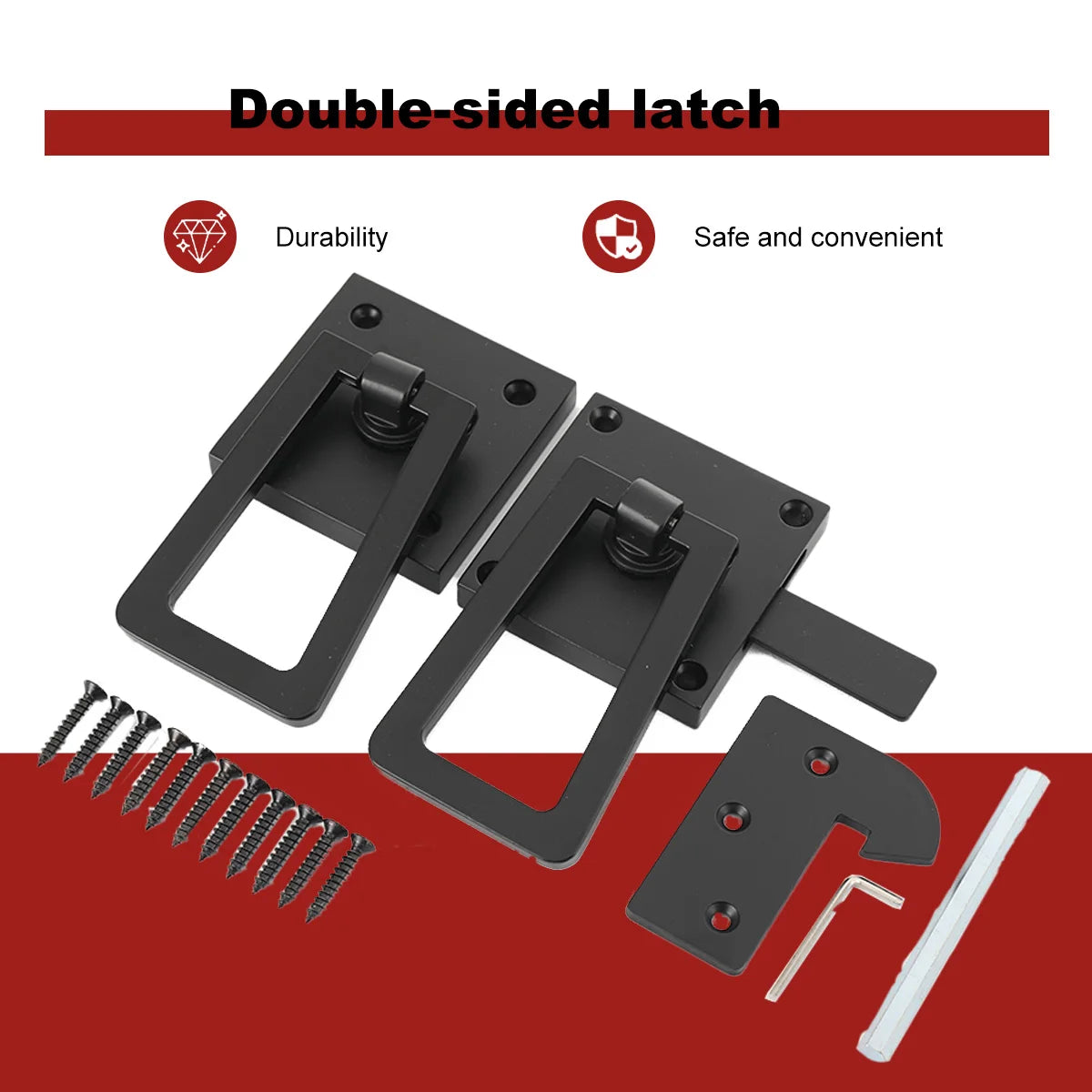 Heavy Duty Gate Latch Double Side Gate Latches Matte Black Fence Latch Garden Door Latch Pool Gate Latch