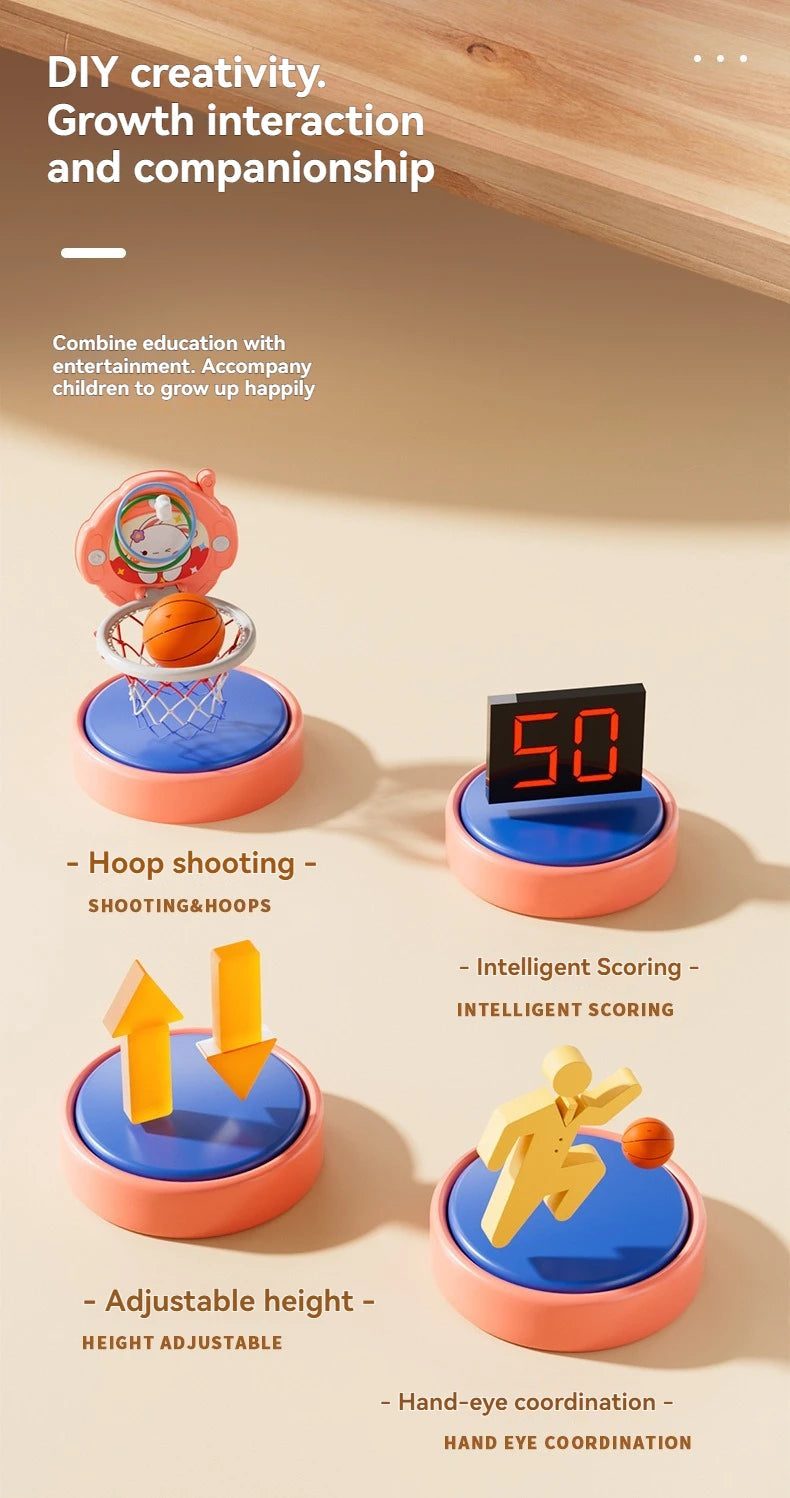 2025 New Children's Basketball Frame Indoor Shooting Hanging Baby Basketball Stand 1-5 Year Old Baby Home Ball Toy No Punching