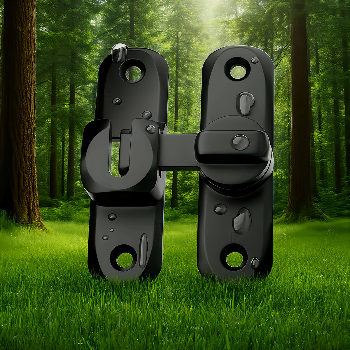 Anti-Theft Door Lock - 90°/180° Adjustable Sliding Pin, Keyless Entry Heavy-Duty Black Easy Install for Home Office Hotel Garage