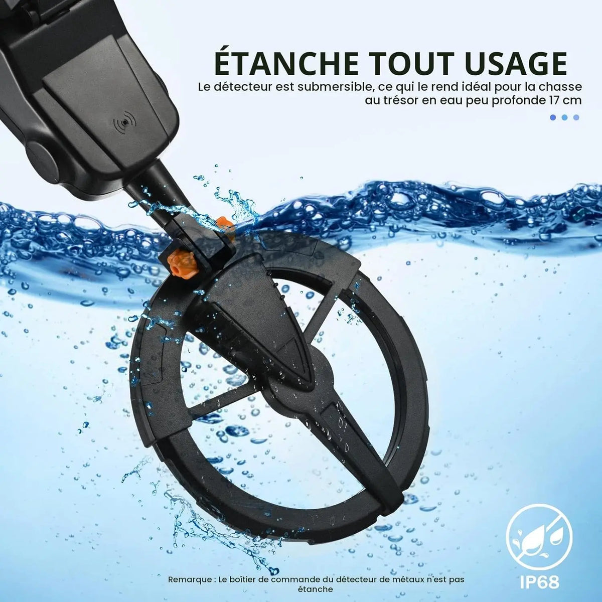 Détecteur de Métal Léger pour Enfants avec Écran LCD et Son, Détecteur de Métaux pour Enfants, Batterie IP68 enrouleur