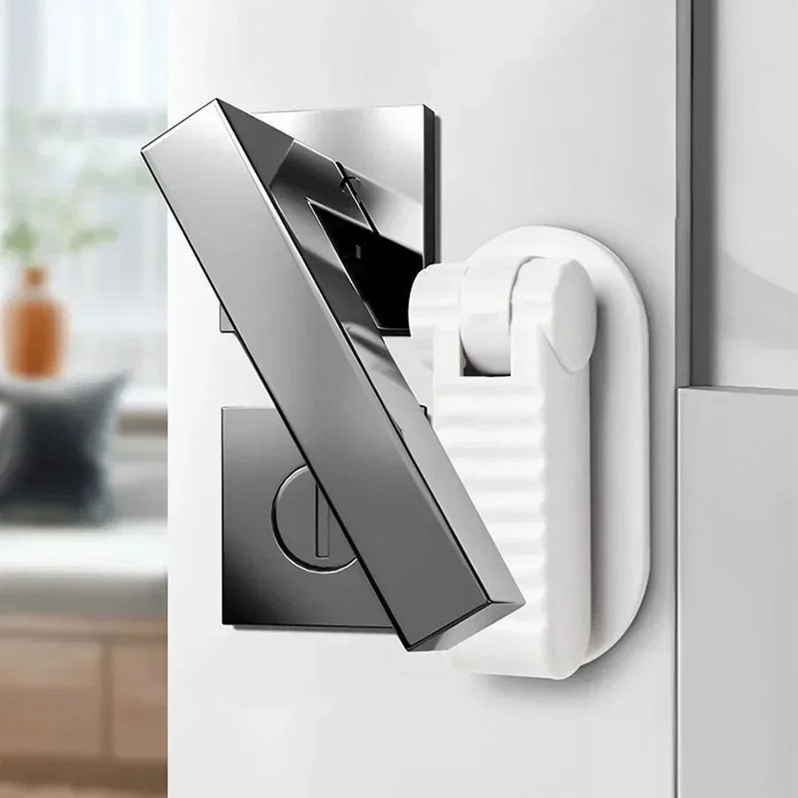 Door Lever Lock Universal Child Proof Handle Locks Baby Safety Locks Punch-free Multifunction Hidden Button Buckle Safety Lock