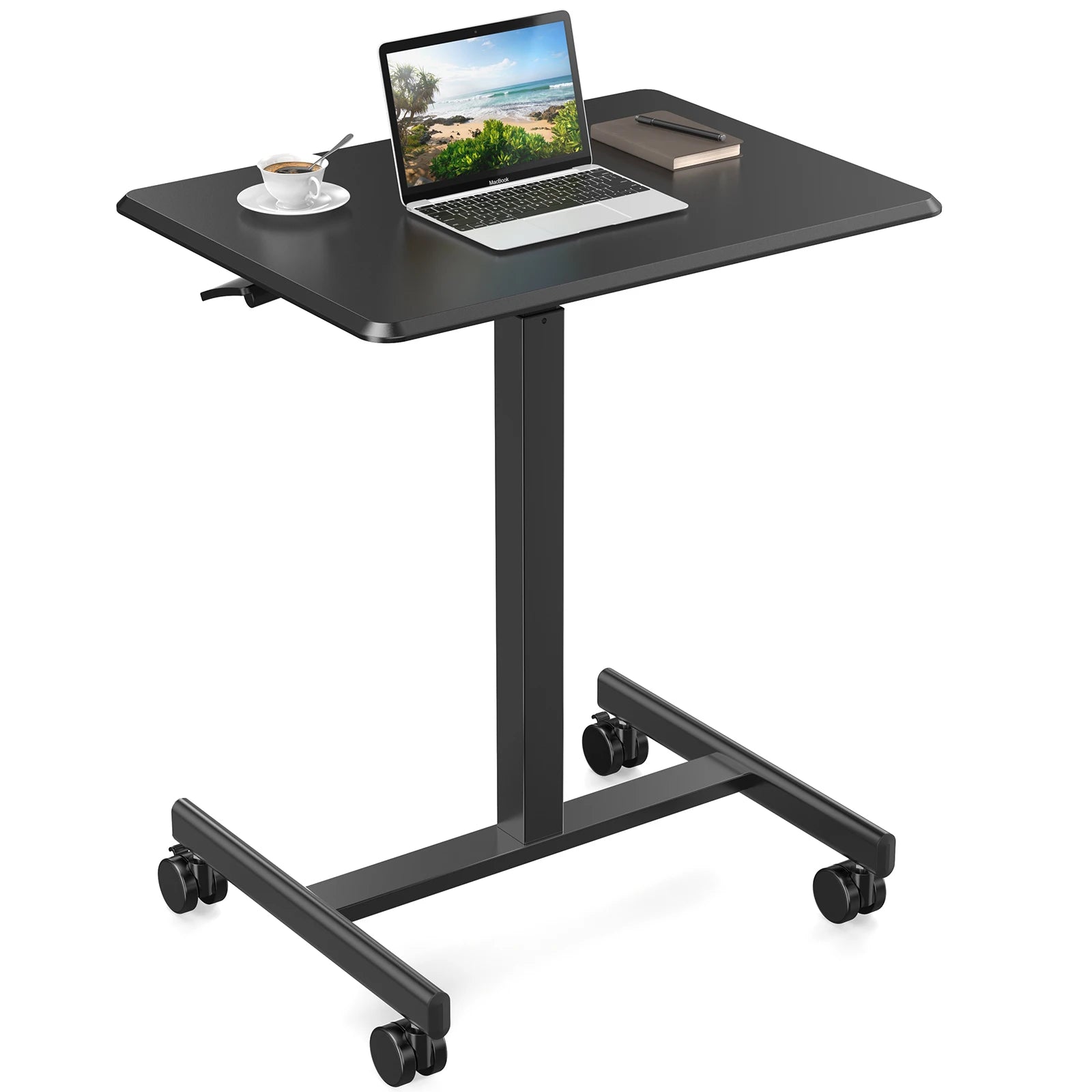 Adjustable Mobile Standing Desk with Wheels for Laptop Work