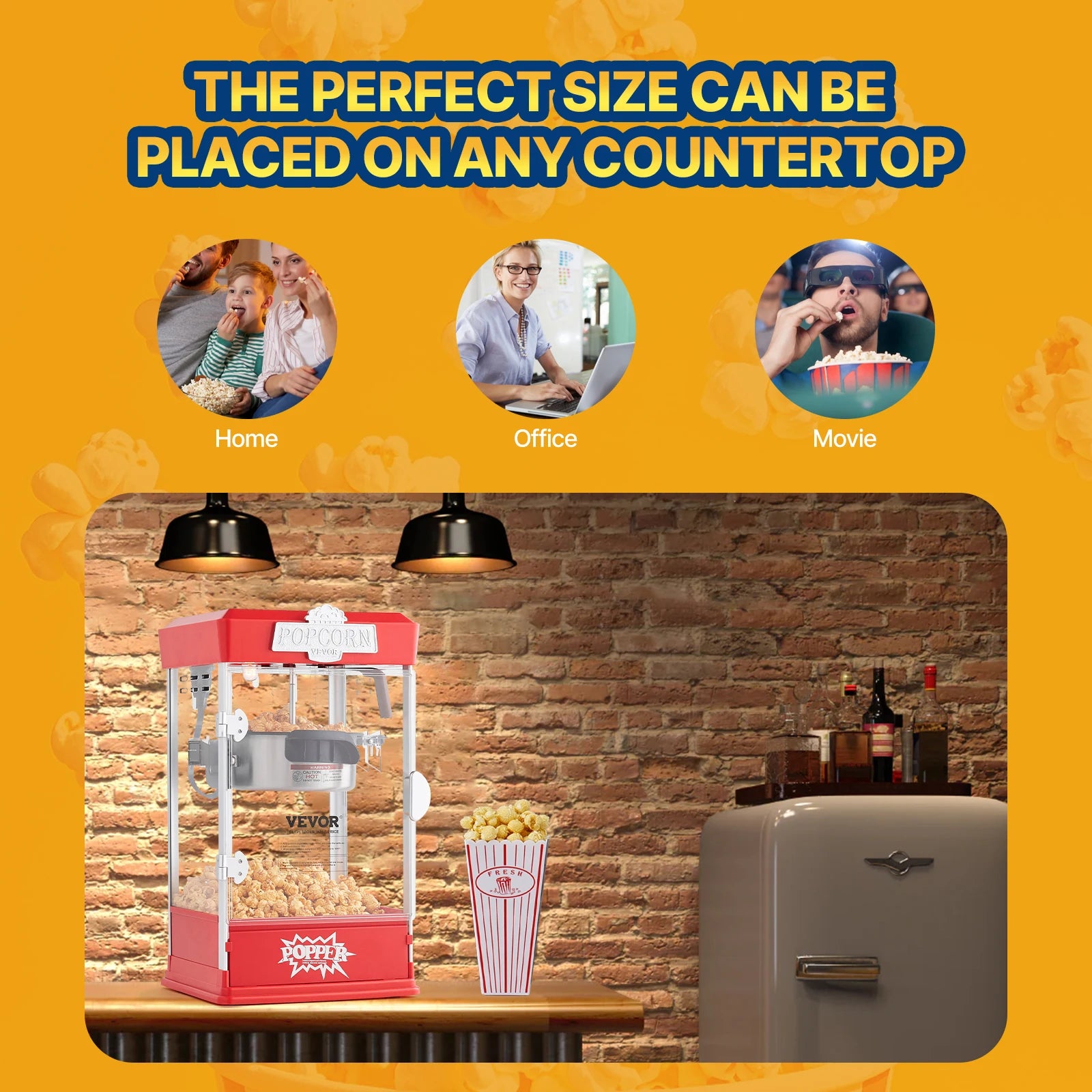 SucceBuy 4Oz Popcorn Maker Commercial Popcorn Machine Countertop Popcorn Maker Includes Tabletop Popcorn Maker 1.5 Gal per Batch