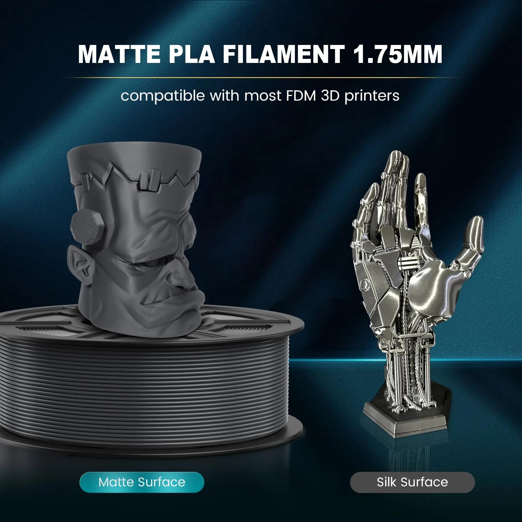 SUNLU PLAmatte 1.75mm 3D Filament – Matte Finish & Precision Printing