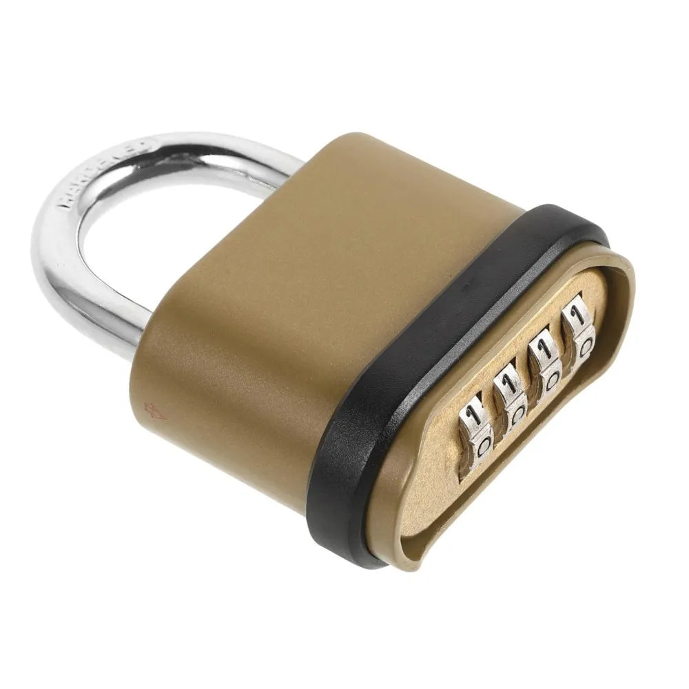 Number Lock, Resettable 4-Digit Combination Padlock, Waterproof and Heavy Duty, Number Combination Lock, 2 Pieces