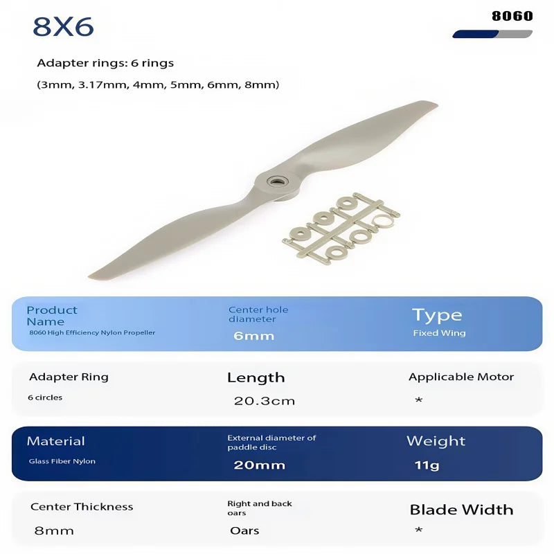 Nylon Propellers for Compatible Fixed-Wing RC Models