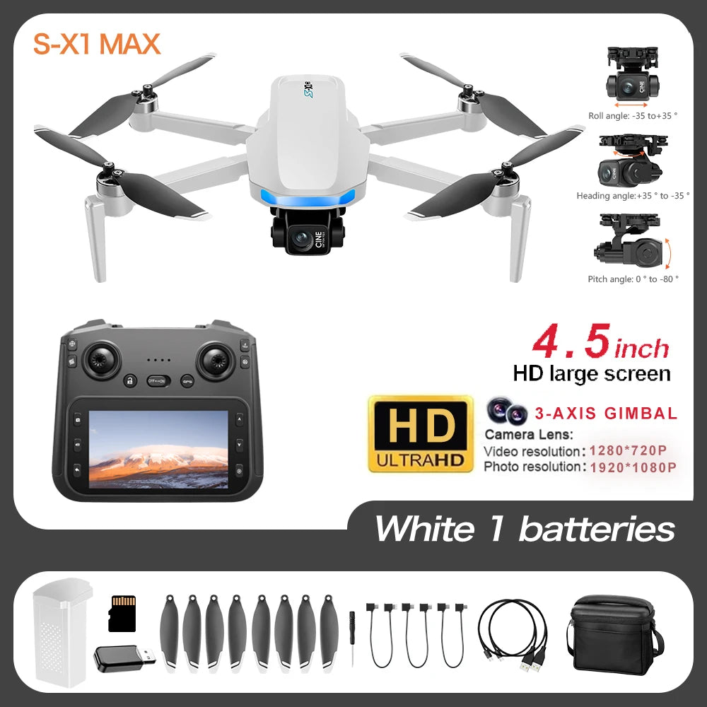 S-X1 MAX Profesyonel GPS Drone 4K Gimbal Kameralı