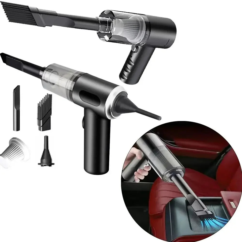 Handheld Car Vacuum with Blow Nozzle and Built-In 1200 mAh Battery