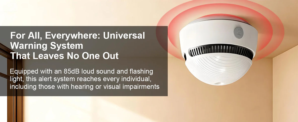 DC 3V Smoke Detector 85dB Self-check Function 10-Year Sensor Lifespan Battery Powered Smoke Alarm Hallway Garage Apartment Security