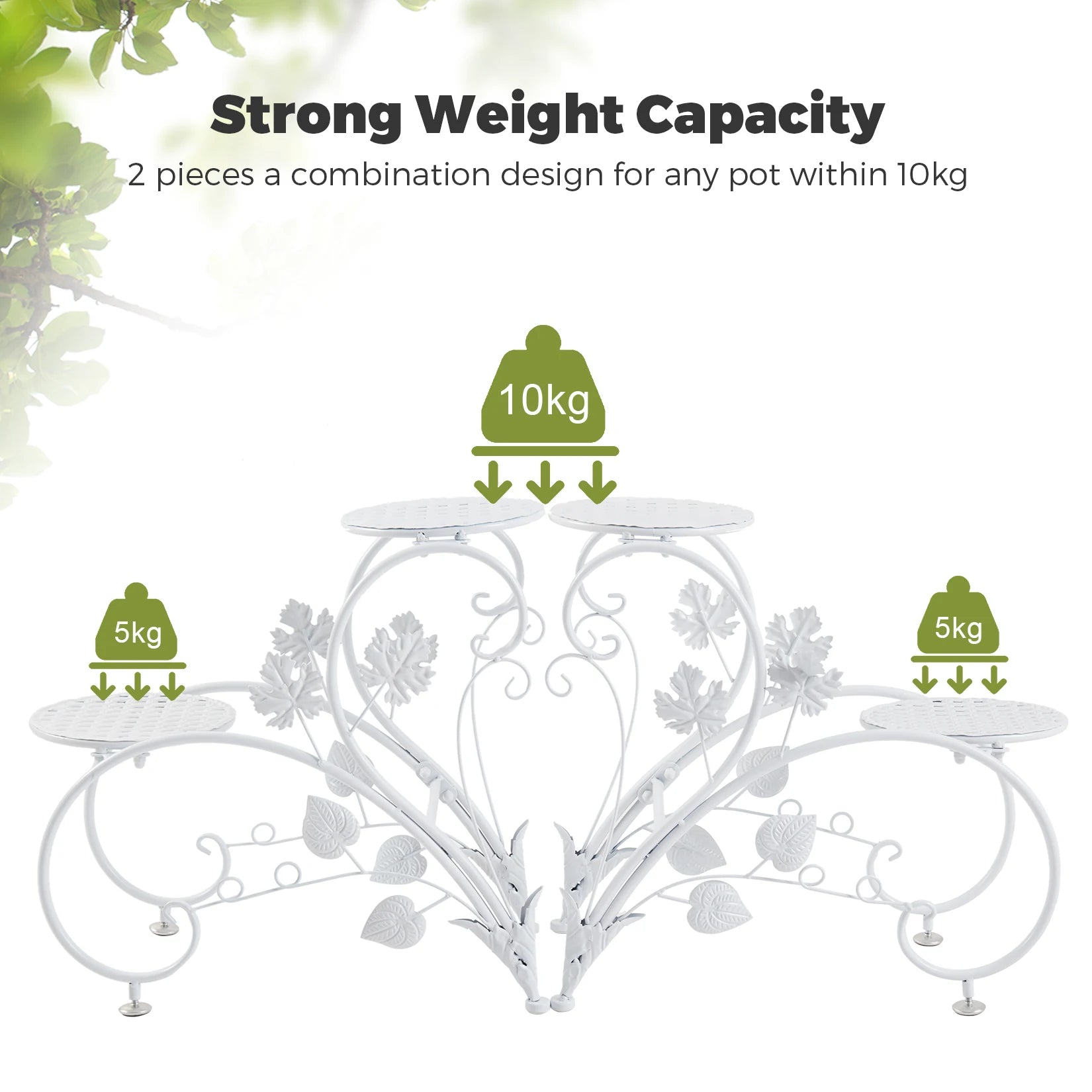 2UN Suporte Clássico Alto para Plantas Suporte para Vaso de Flor Artístico