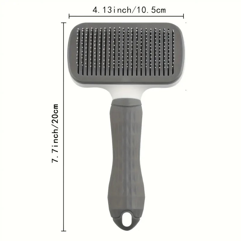 Push-Button Pet Grooming Brush