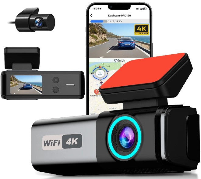 Aprilboy Câmera de Tablier 4K WiFi com Dupla Lente 📹