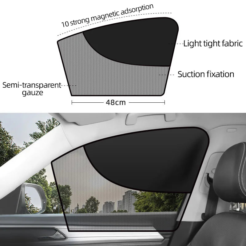 Magnetic Car Window Shade – Position Options