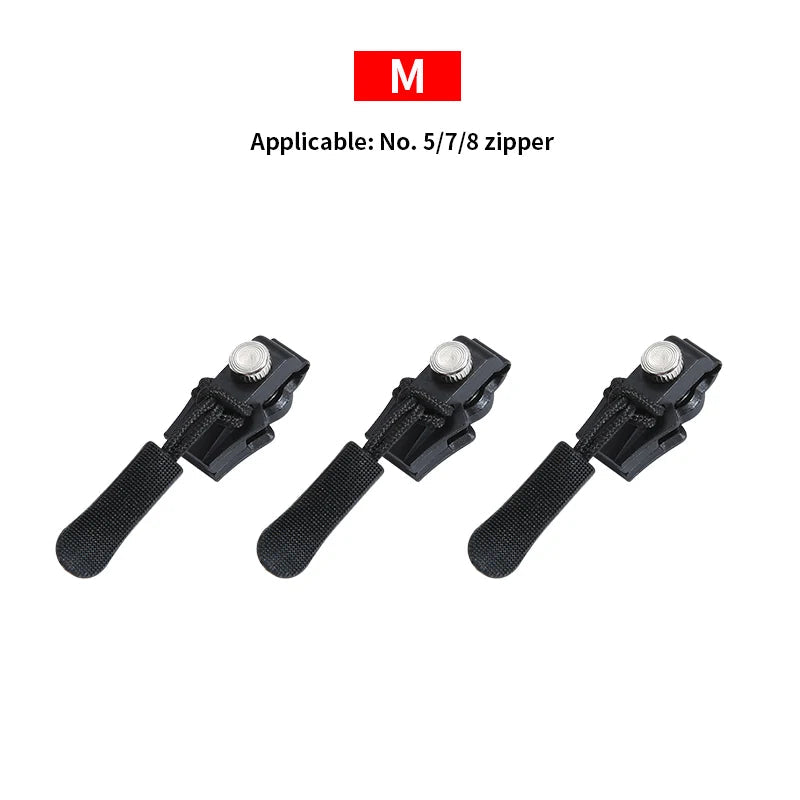 Universal Detachable Metal Zipper Slider Puller Detachable Instant Repair Kit DIY Replacement Lever Locks for Clothing Luggage