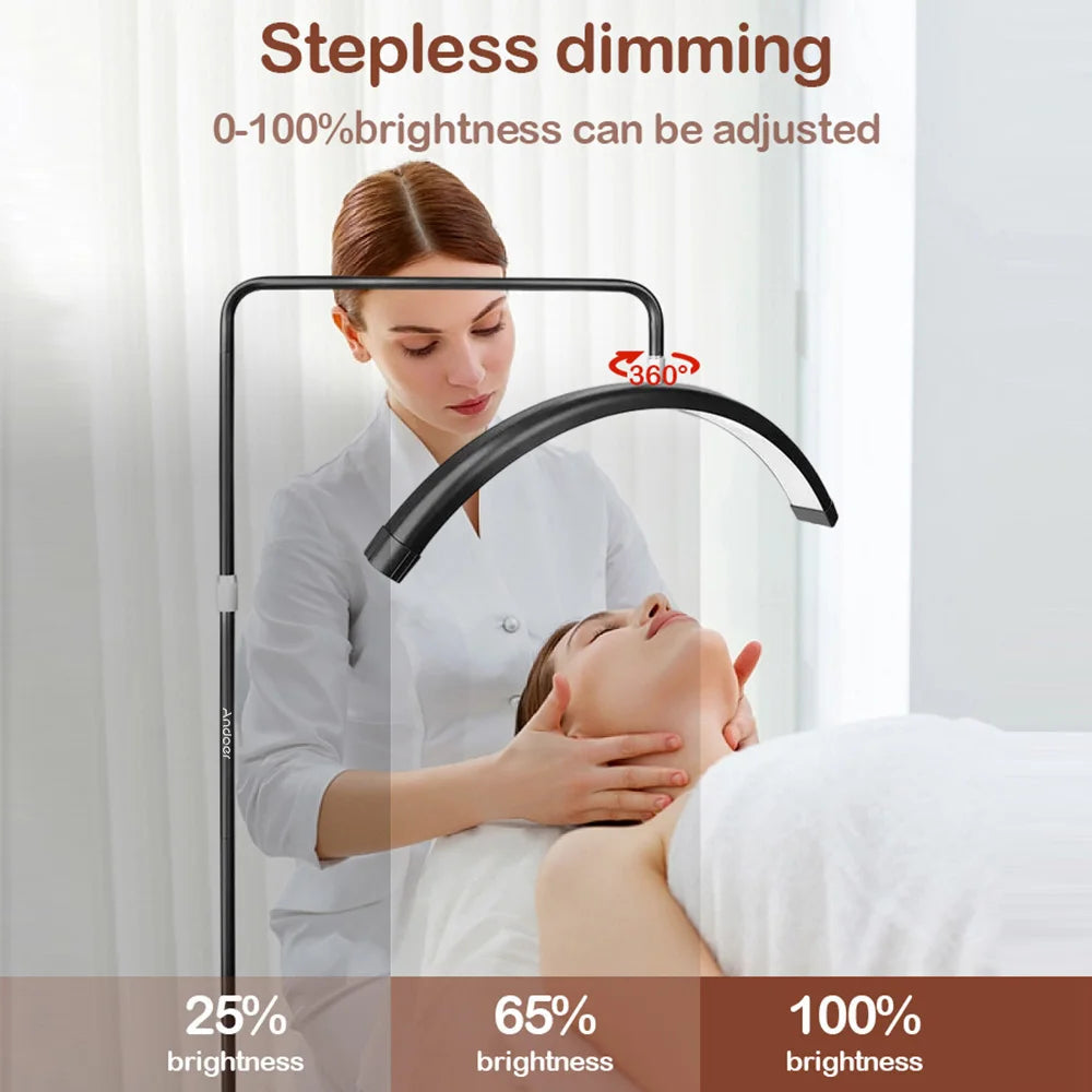 Andoer HD-M6X 36W Floor LED Video Light Half-moon Shaped Fill Light 3200K-5600K Dimmable with 180cm/ 70.9in Metal Light Stand