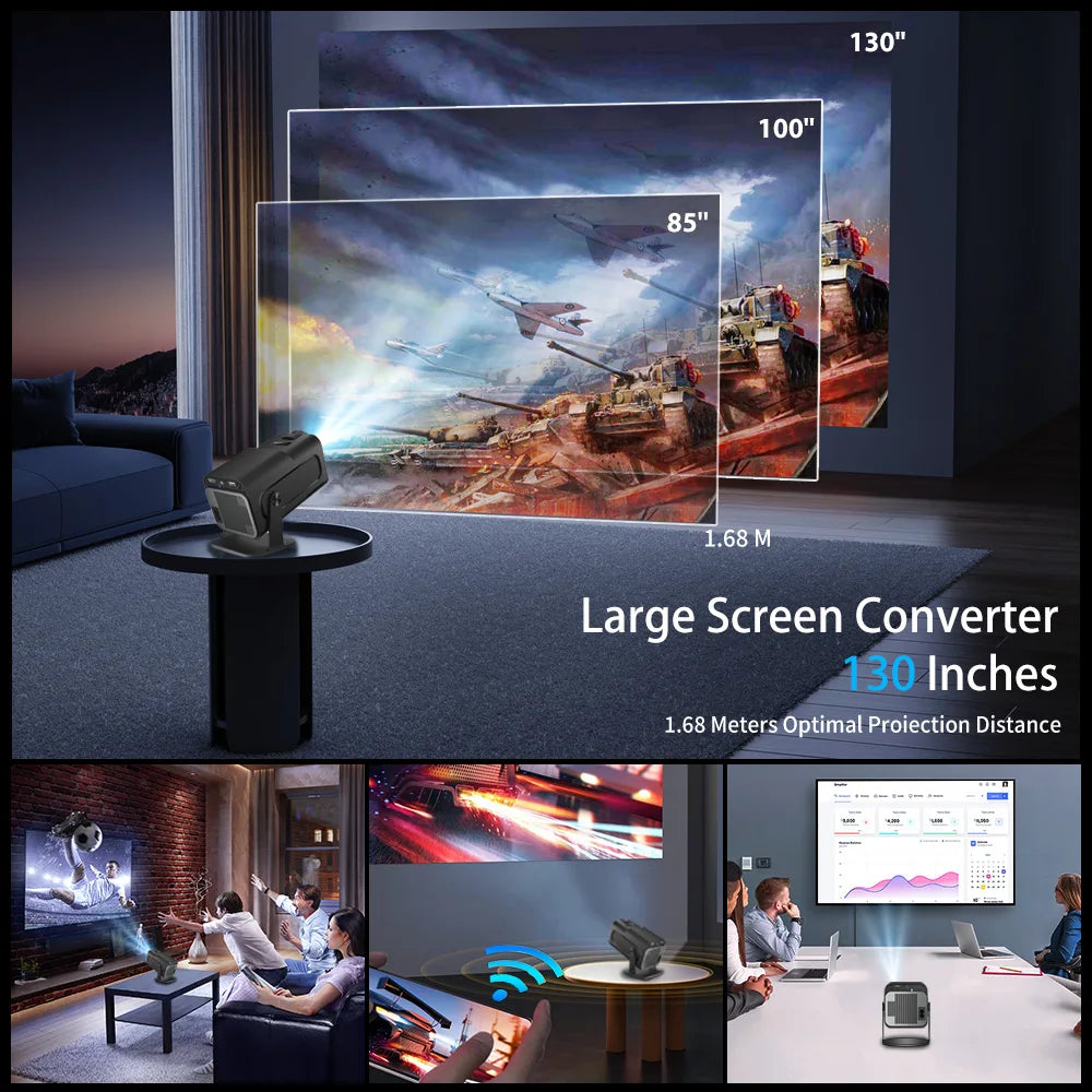 HY320 Mini Portable Projector with WiFi6 and Bluetooth