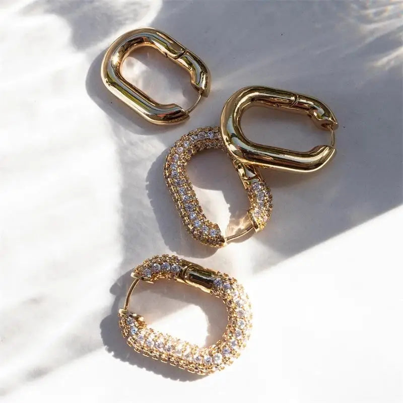 Zircon Circle Huggie Hoop Earrings for Women