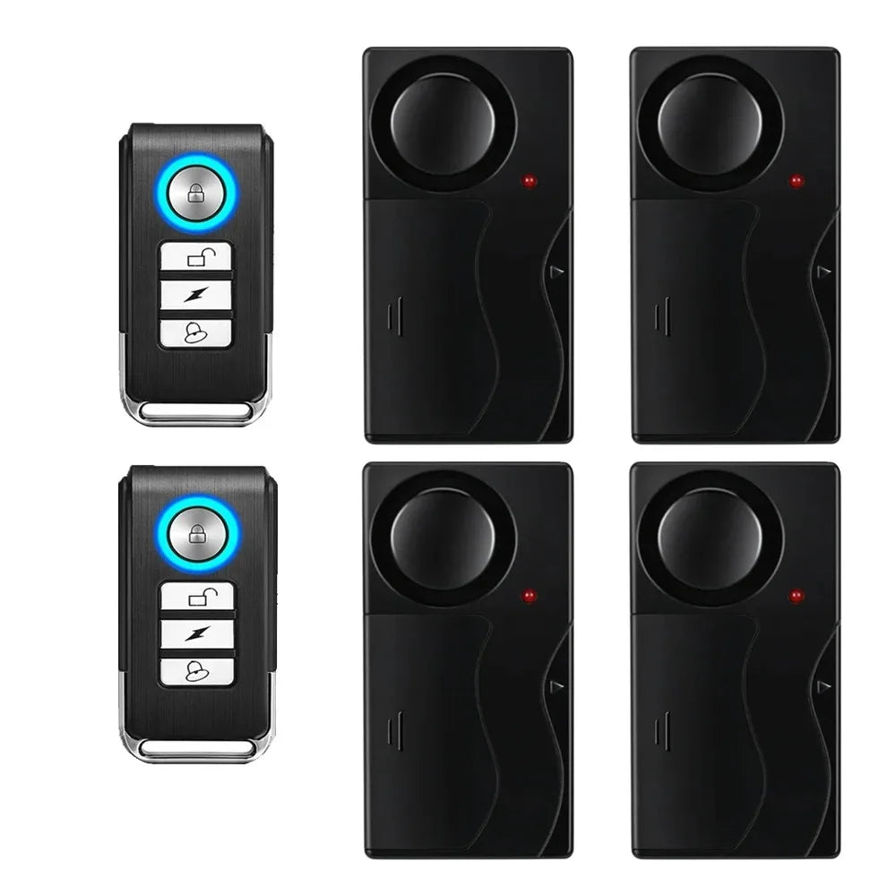 Anti Theft Vibration Window Door Alarm With Remote Control Security Protection Alarm Sensitivity Adjust For Bike Car Scooter