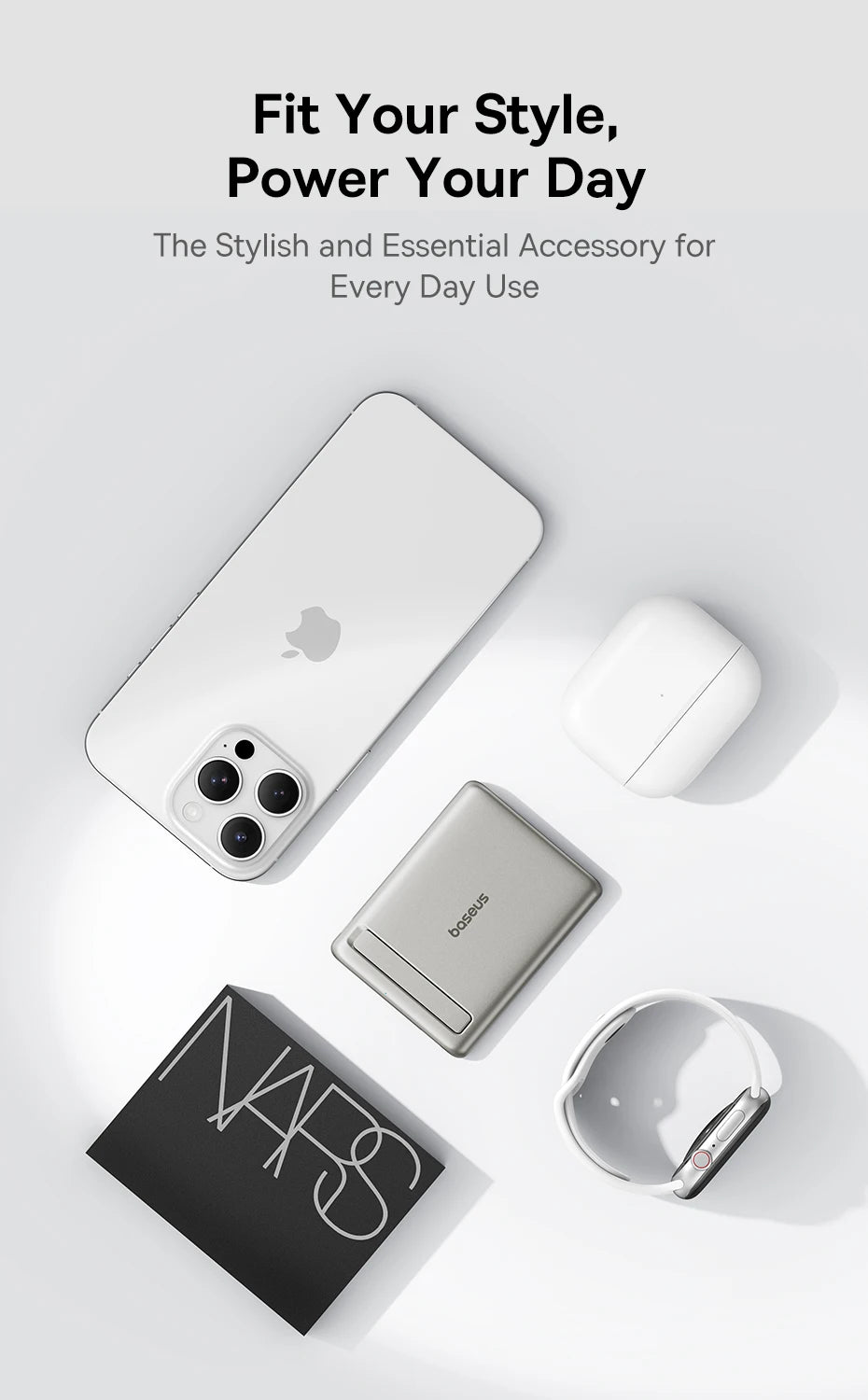 Baseus Qi2 Magnetic Power Bank with Kickstand 5000mAh