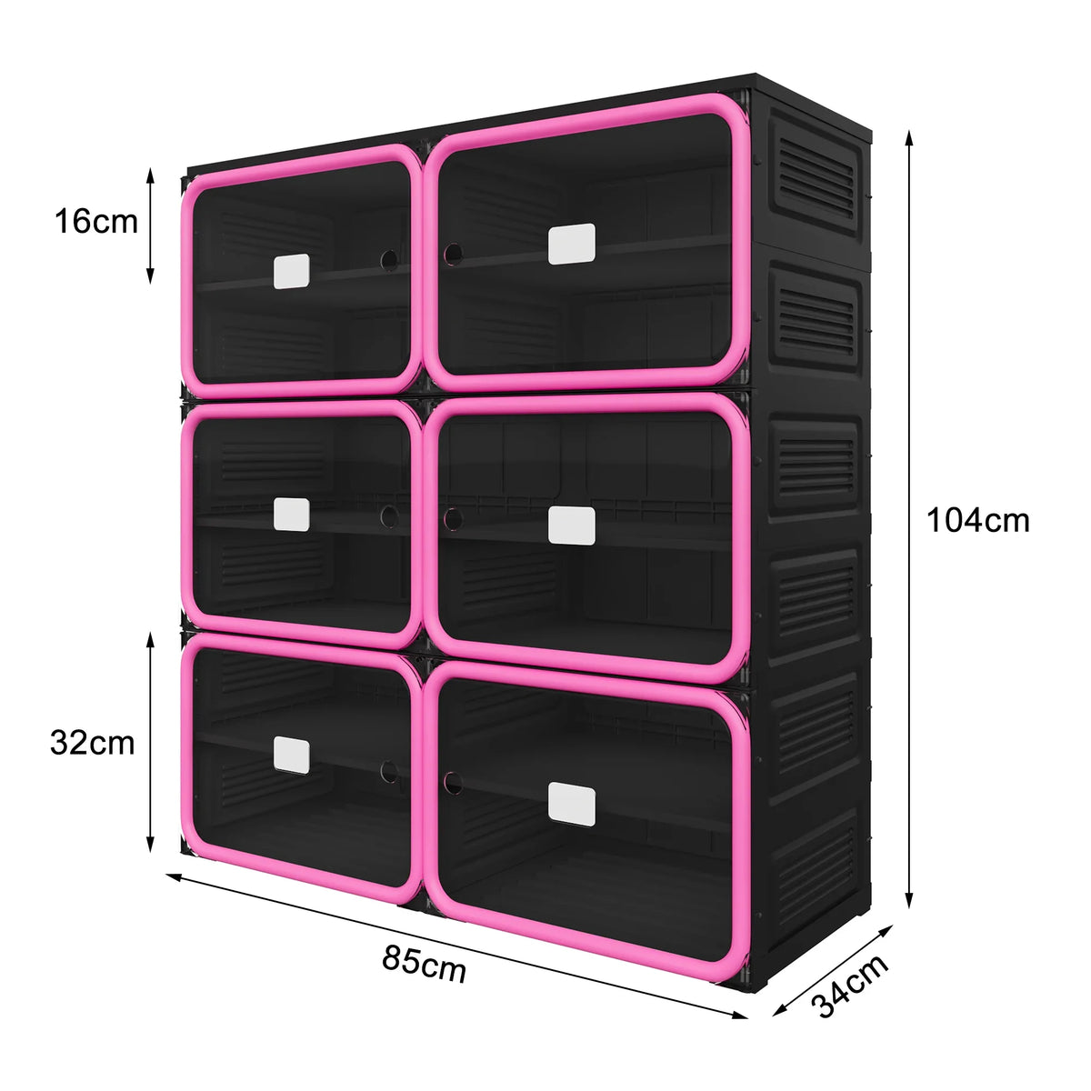 Νarrow Shoe Cabinet Folding Shoe Cabinet With Magnetic Door, Shoe Rack With 6 Doors And 12 Compartments, Shoe Cabinet, For 24 Pairs Of Shoes, 85 X 34 X 108 cm, Plastic Storage Cabinet, For Living Room, Bedroom, Hallway