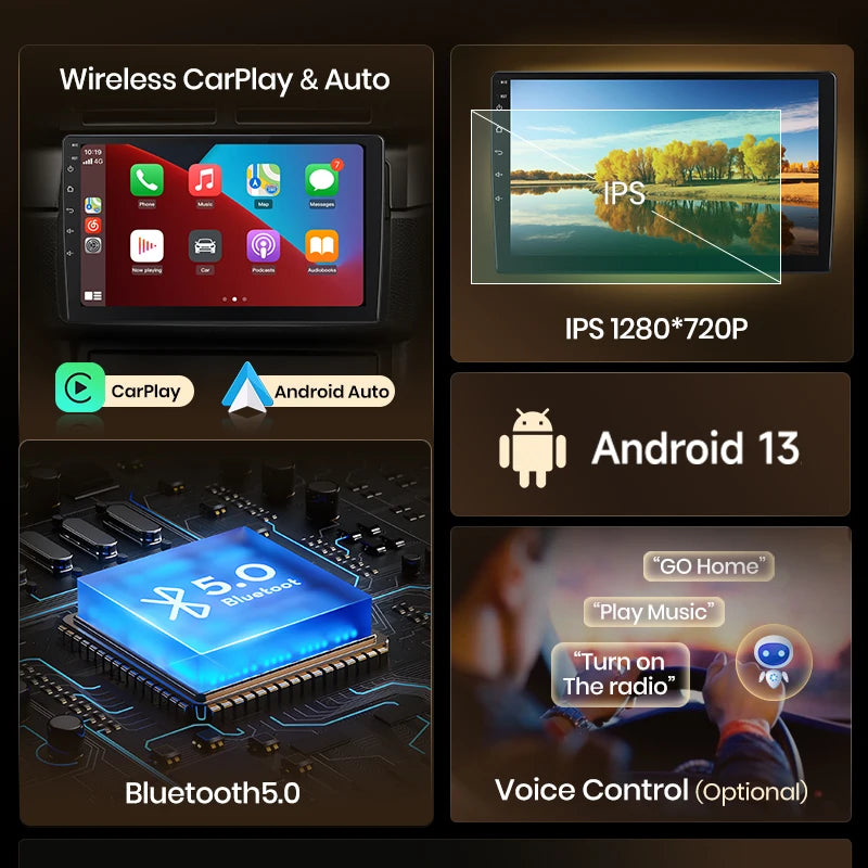 Junsun V1 Plus Car Radio with Wireless CarPlay & Android Auto