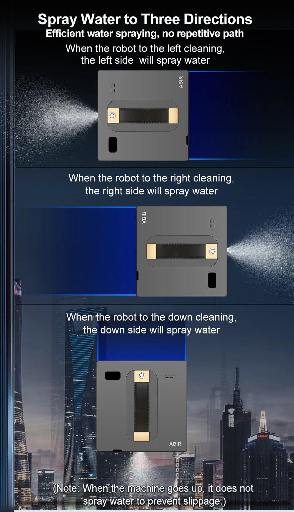 Robot Window Cleaner ABIR WD8 con Doppia Nebulizzazione e Navigazione Intelligente