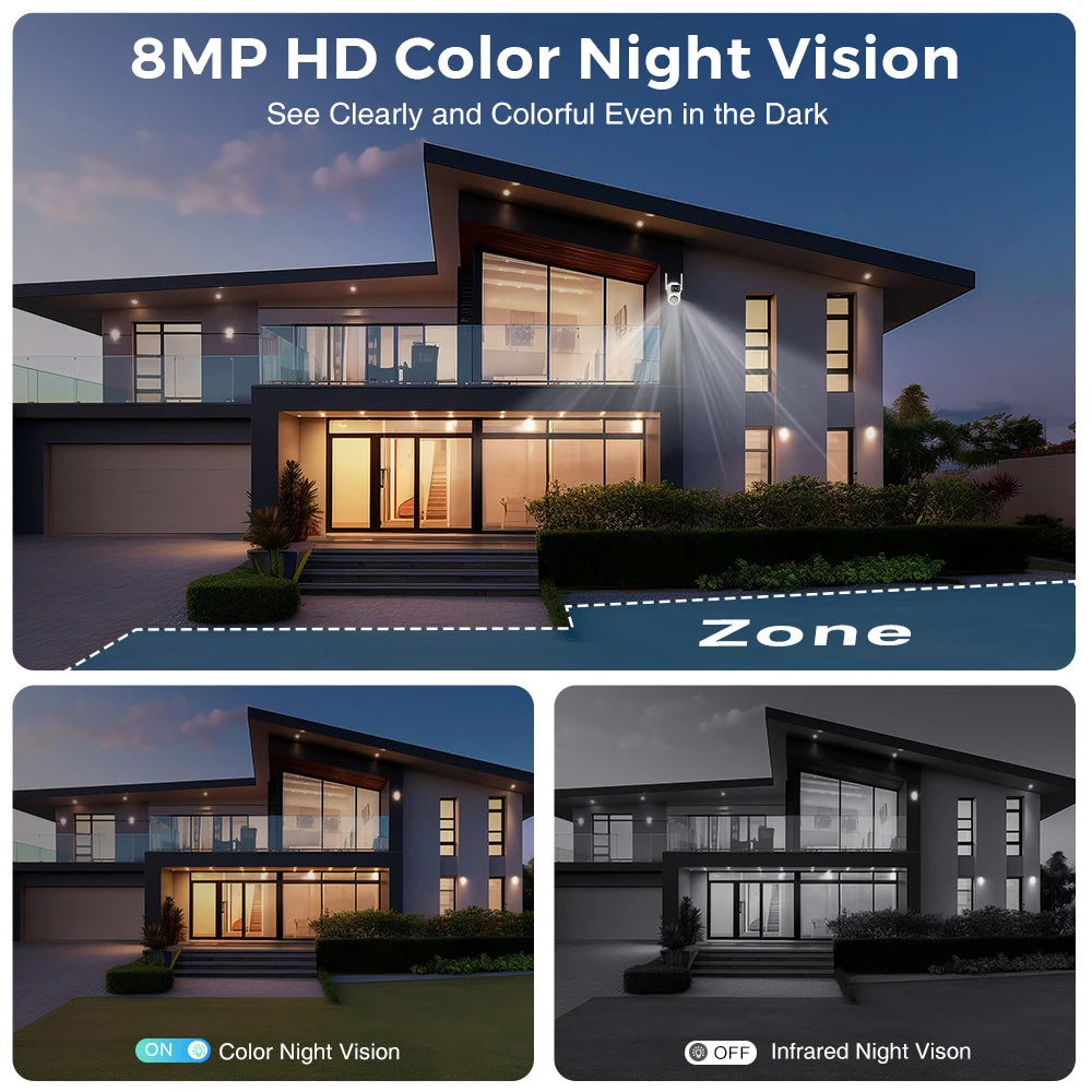 Outdoor Wireless Security Camera 12MP Dual Lens PTZ
