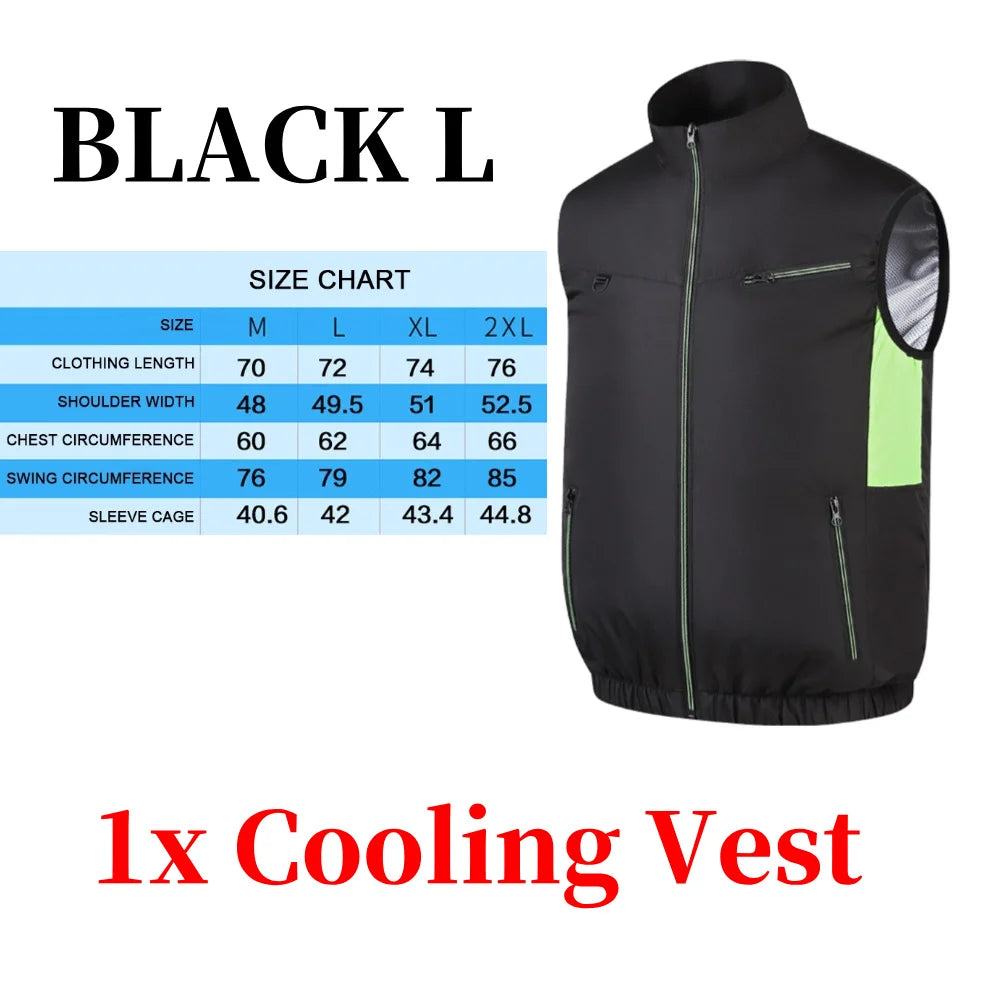 Cooling Vest Ice Fan Vest Heat Resistant for Summer Camping Fishing Hot Weather Work Fishing Vest Hiking Air-conditioned Clothes