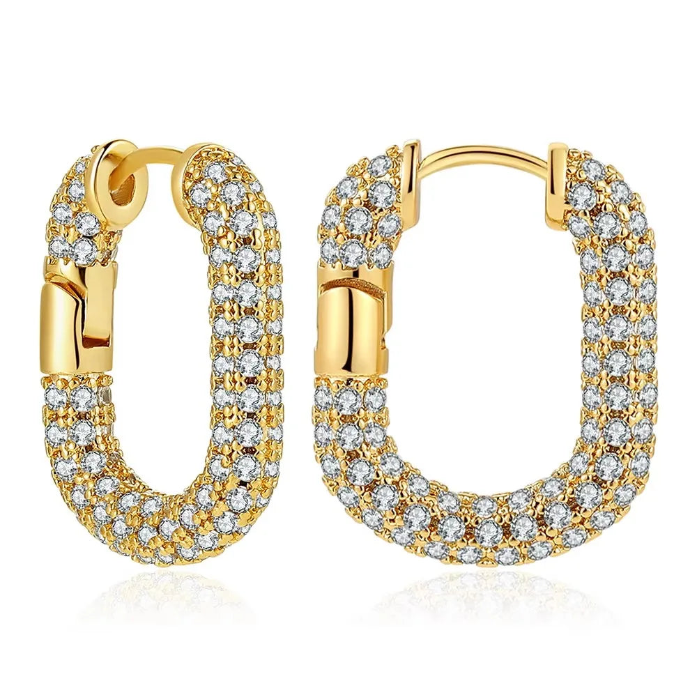 Zircon Circle Huggie Hoop Earrings for Women