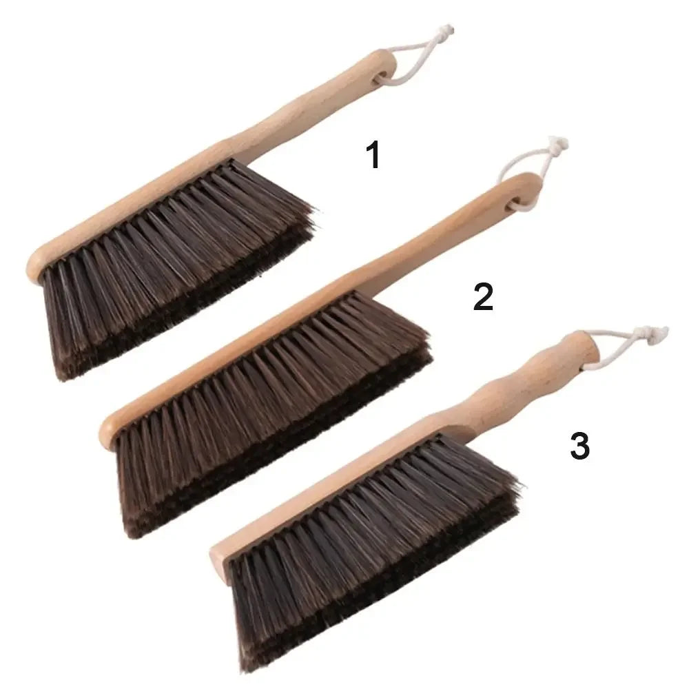 1PCS/2PCS Natural Wood Bristles Brush Anti-static Desktop Bar Grinder Coffee Powder Cleaning Brushes Domestic Bed Sweeping Broom