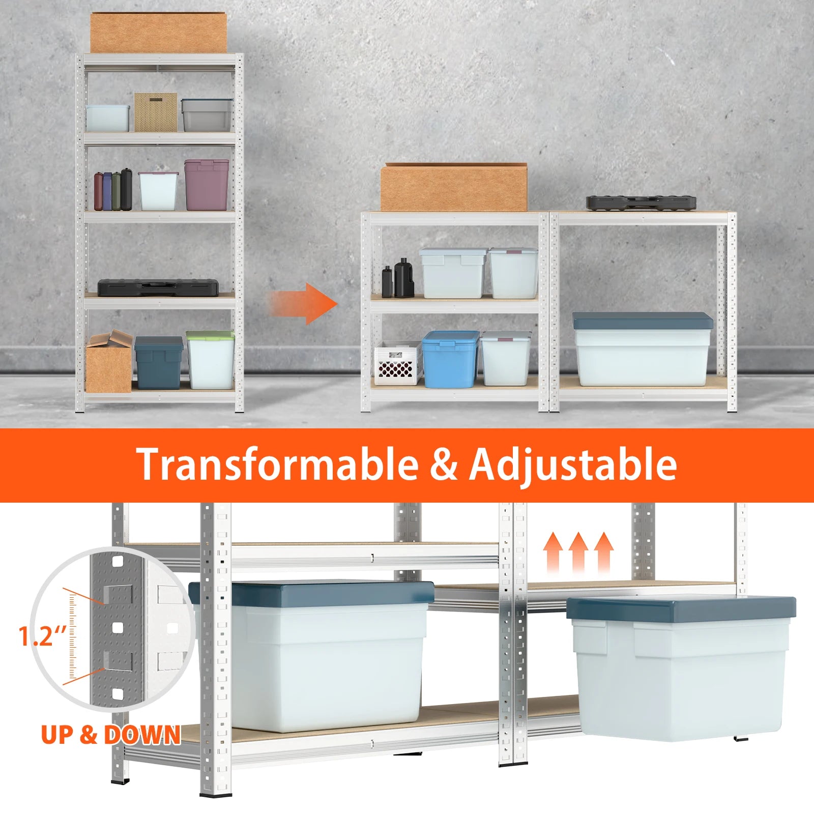 DayPlus 5‑Tier Boltless Garage Shelving Unit
