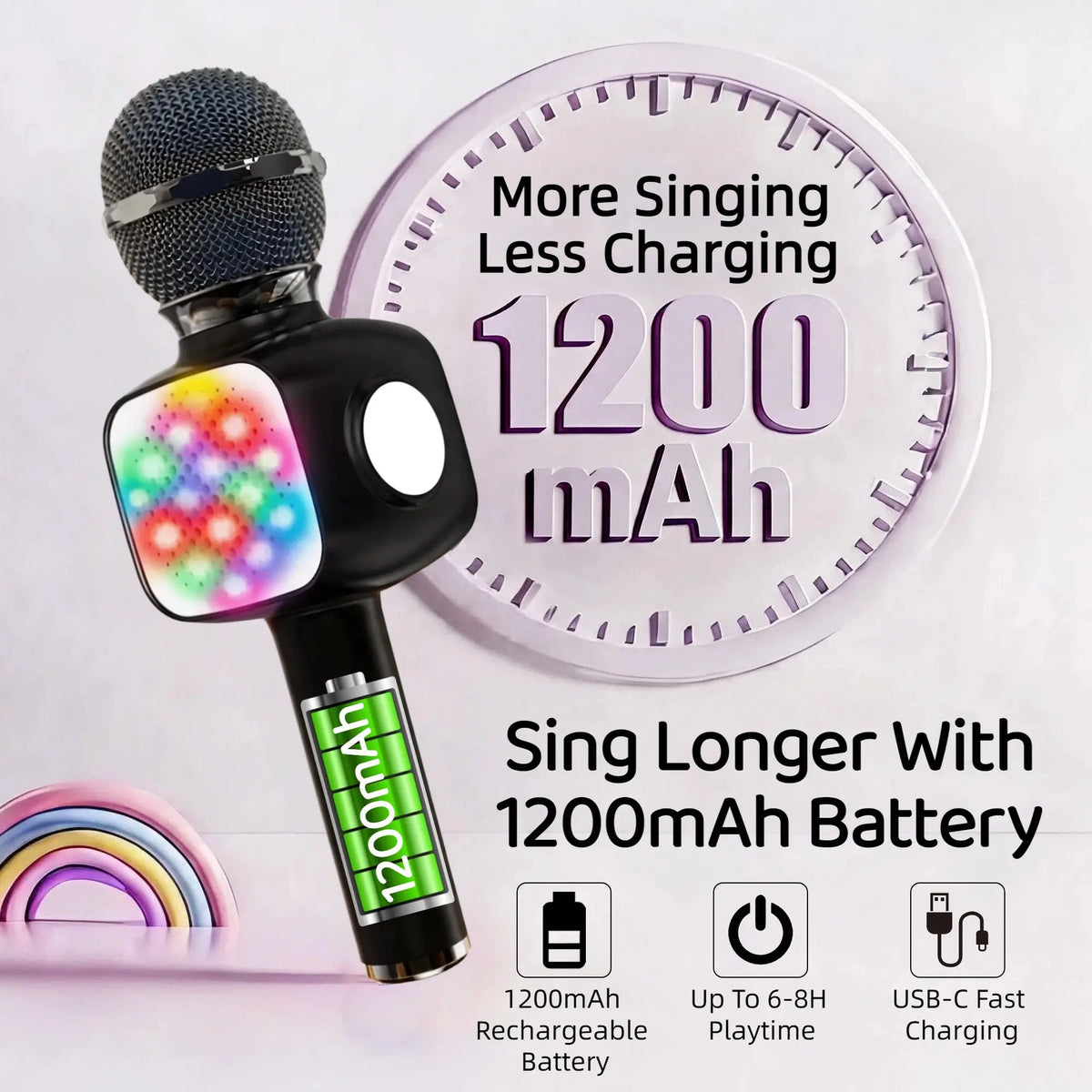 6-in-1 Karaoke Microphone with Bluetooth Speaker
