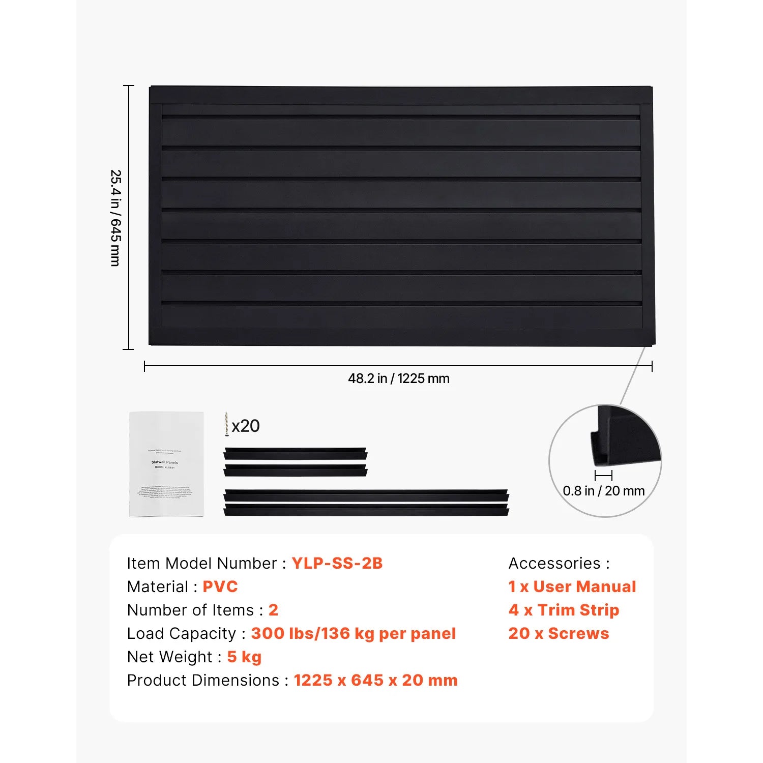 PVC Slatwall Panels for Garage Storage 8–32 sq.ft Modular System
