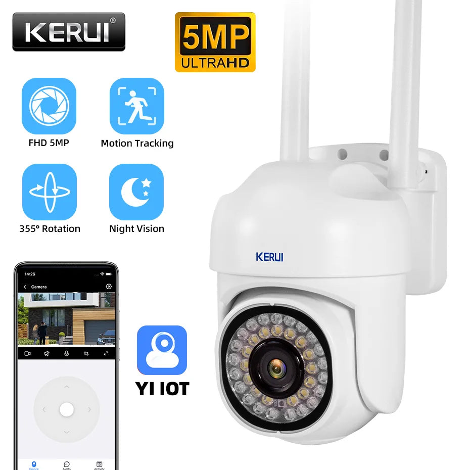 KERUI 5MP WiFi Outdoor Security Camera with Auto Tracking