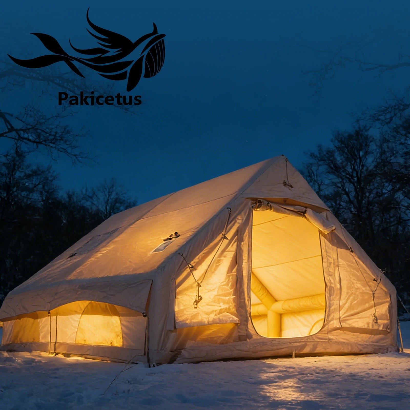 Inflatable Camping Tent for 4-8 Persons with Carry Bag