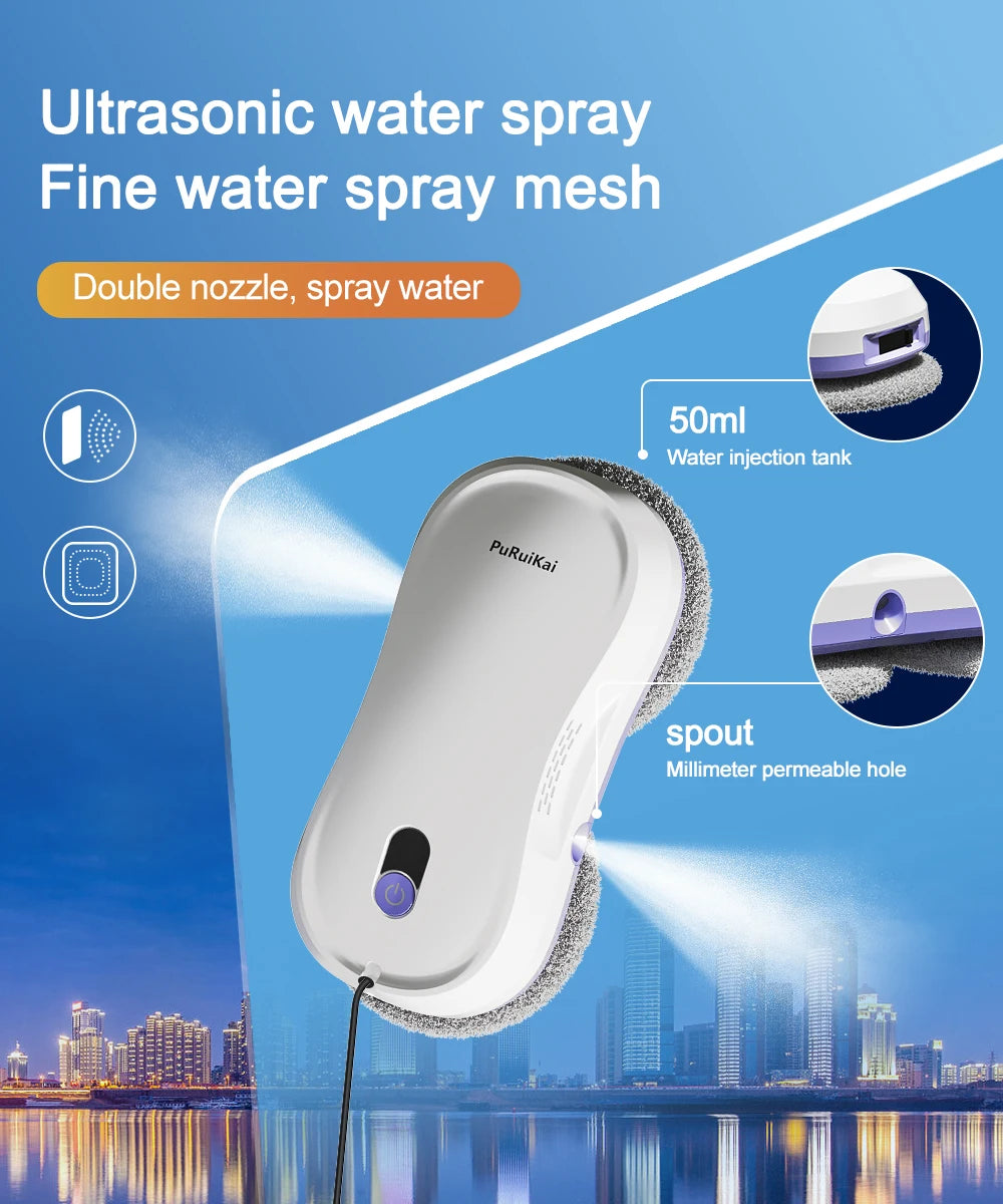 Robot per la pulizia delle finestre PuRuiKai con doppie ugelli