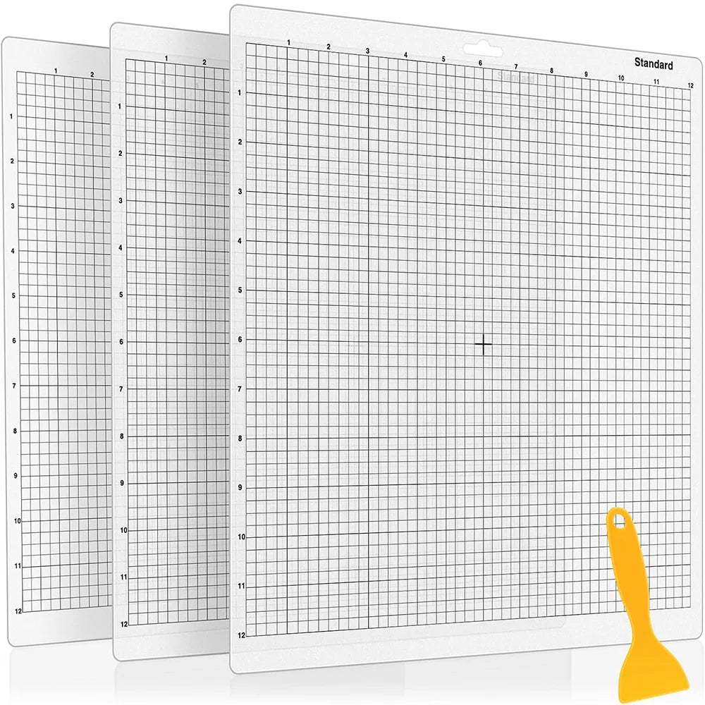Standard-Grip Cameo Cutting Mats with Scraper, 3-Pack