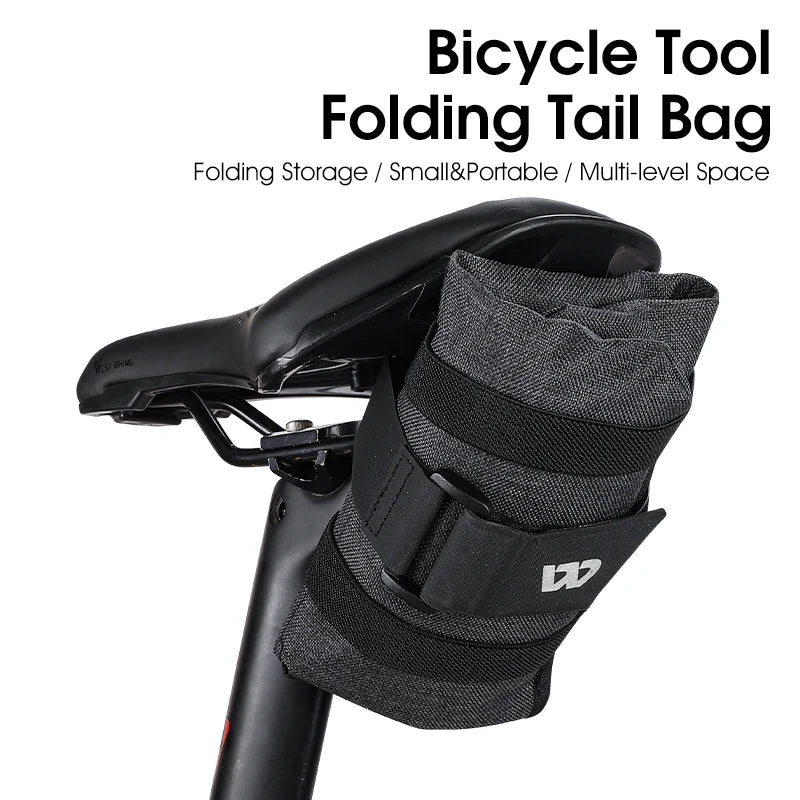 Foldable Bicycle Tool Bag for Saddle or Top Tube