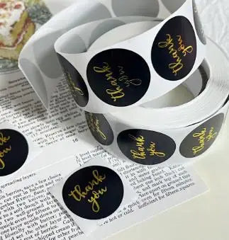 Adesivi Grazie Rosa e Nero Rotolo a Stampa a Caldo