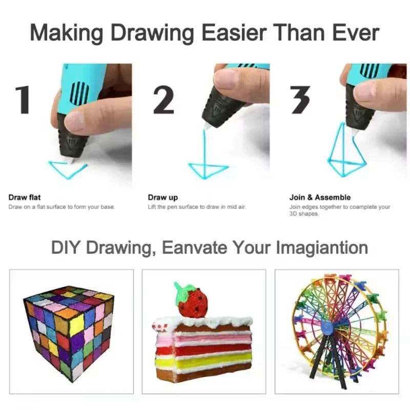 USB-Powered 3D Drawing Pen for 1.75mm PLA
