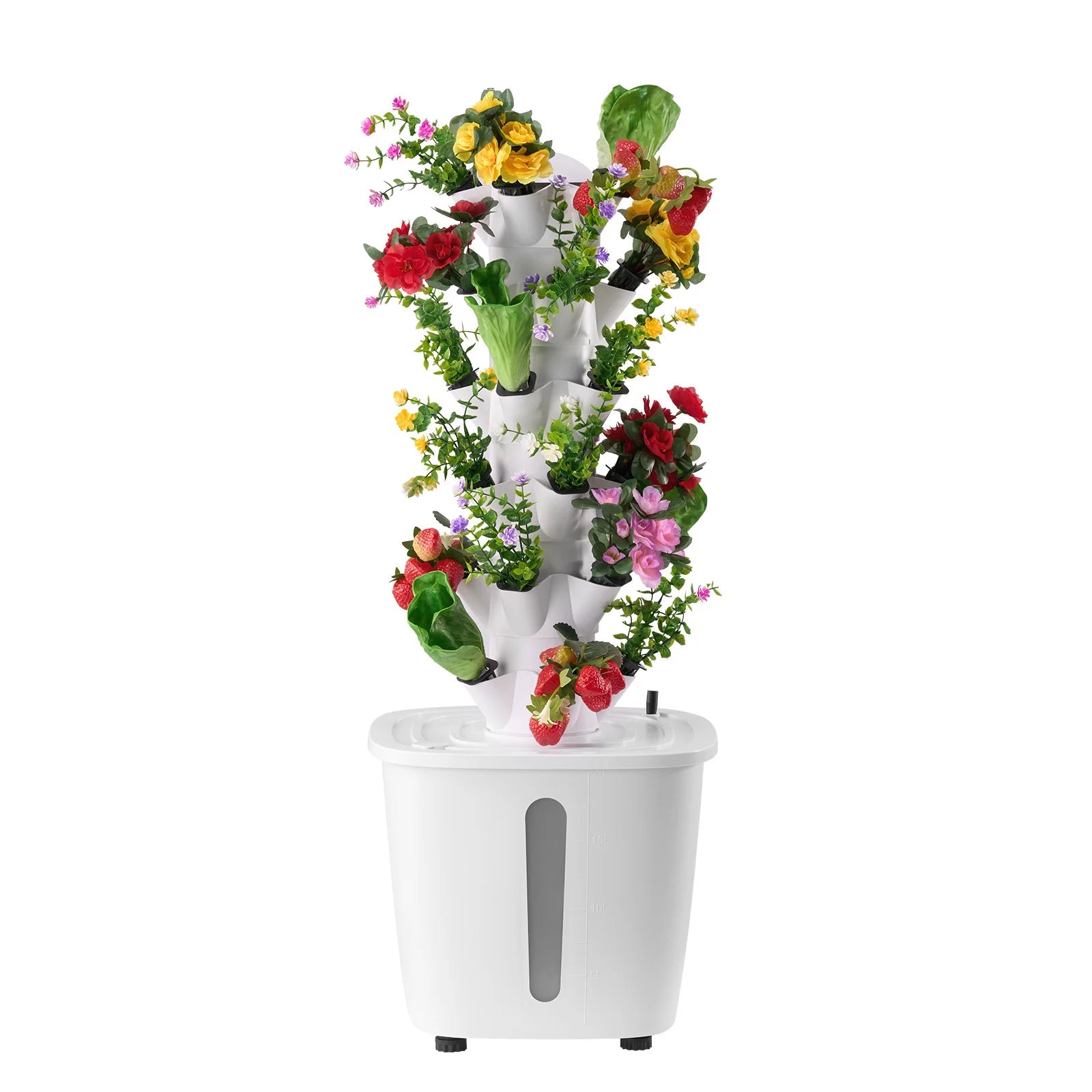 SucceBuy hydroponiskt odlingssystem 30 pods vertikal 6 våningar hydroponic-torn hydronisk trädgård med vattenpump för frukt och grönsaker