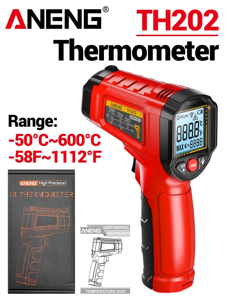 Misuratore digitale di temperatura e umidità ANENG TH202/TH201