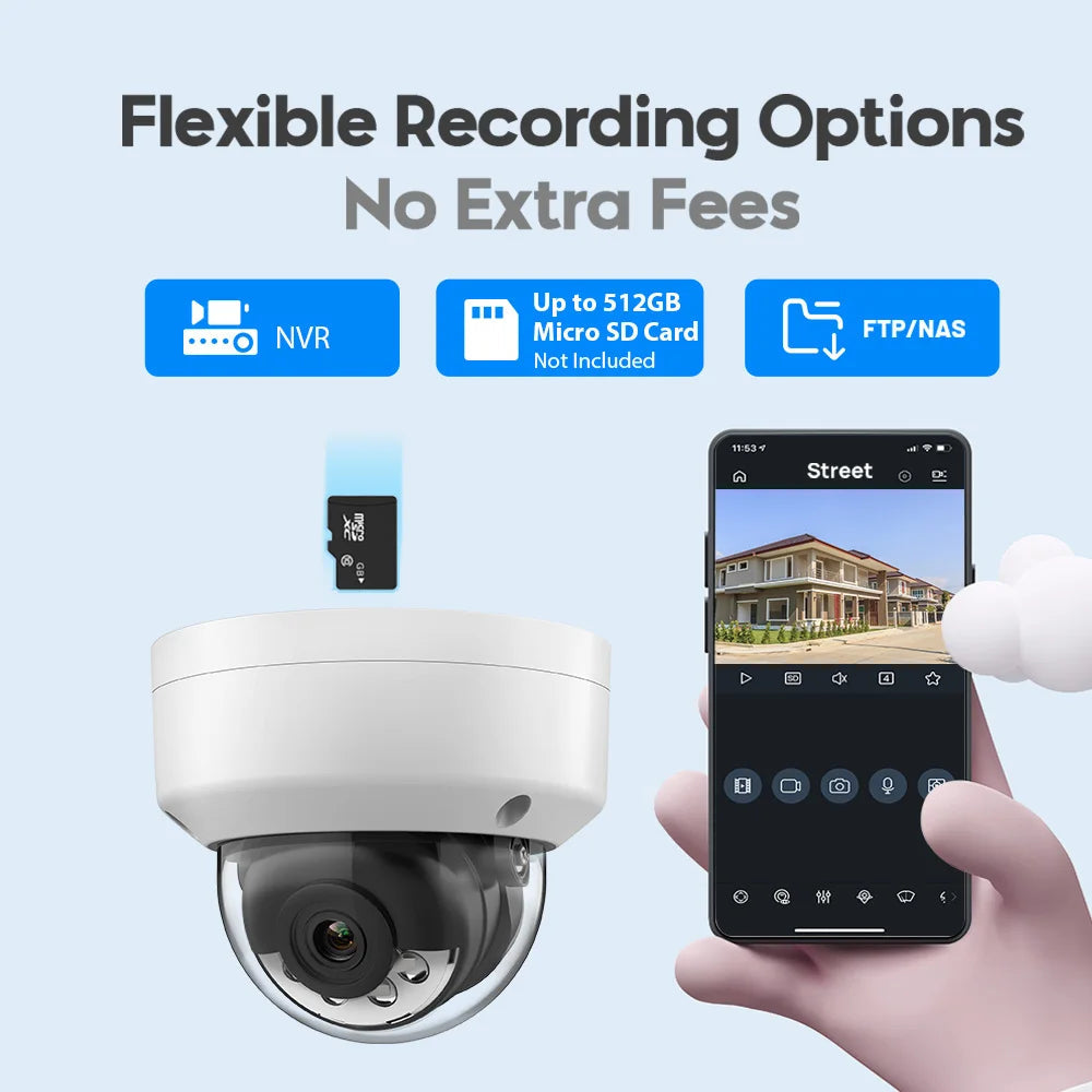 Vikylin Hikvision OEM Dome IP Camera 5/8MP Smart Hybrid Light MD2.0 Outdoor IK10 Video Surveillance Home CCTV Security Camera