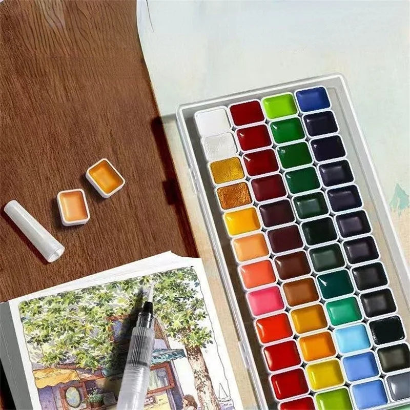 Artists' Professional Granulating Watercolor Set – 48 Colors