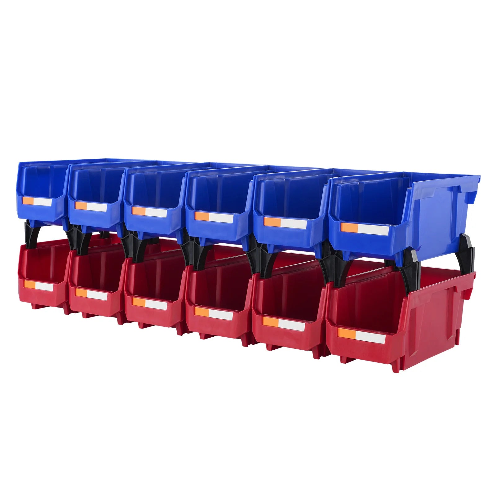 Staplingsbara plastförvaringslådor 12 st 5x5x10 organiseringsset