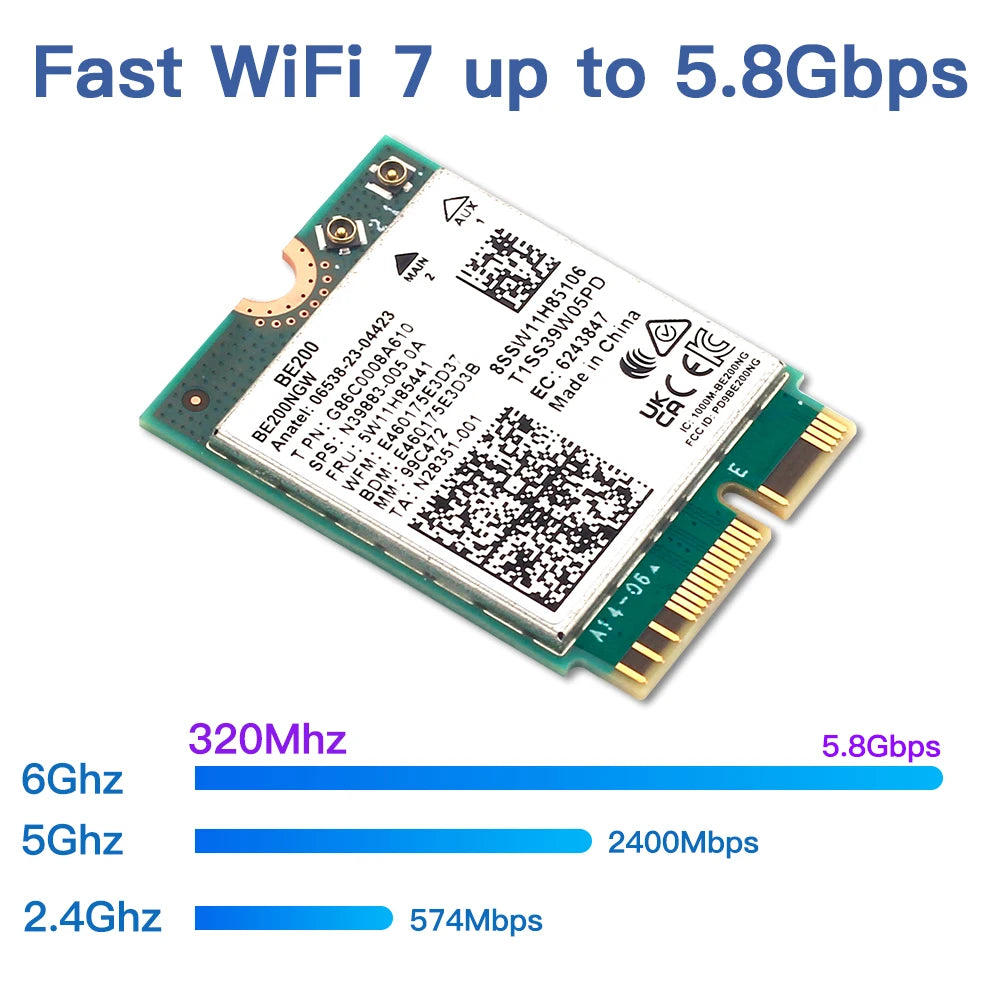 BE200 M.2 Wi-Fi 7 and Bluetooth 5.4 Card