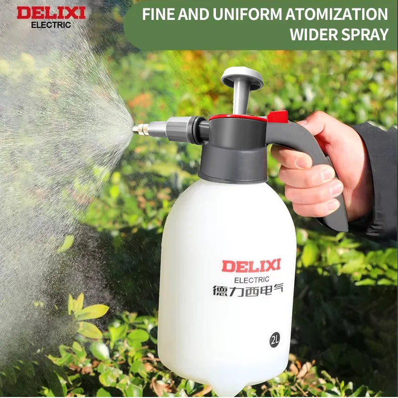 Hand Pump Sprayer,2L Handed Multi-Purpose Pressure Garden Sprayer,Safety Valve Adjustable Nozzle,for Lawn Garden DELIXI ELECTRIC