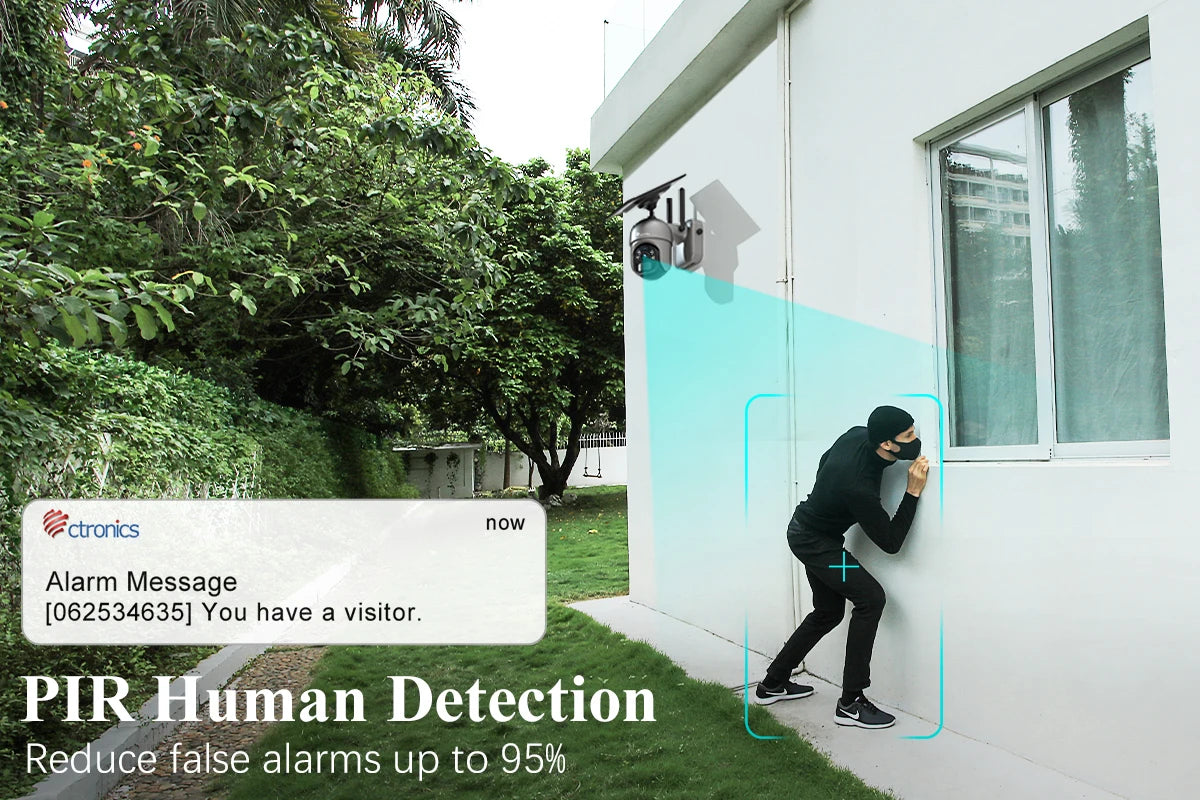 Wireless Solar Outdoor Security Camera 4MP PTZ